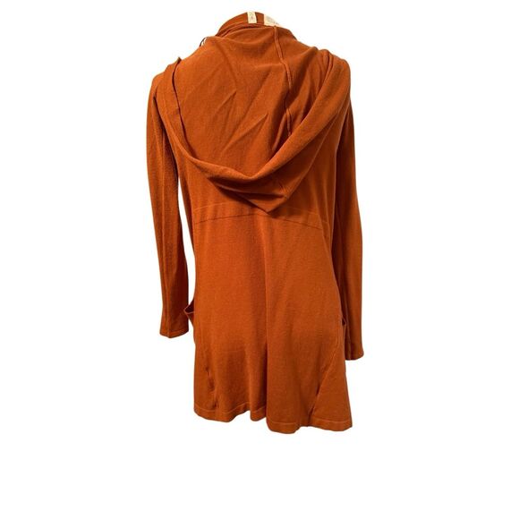 Cyrus Women’s hoodie midi cardigan open sweater sz small rust brown earth color - Picture 5 of 6
